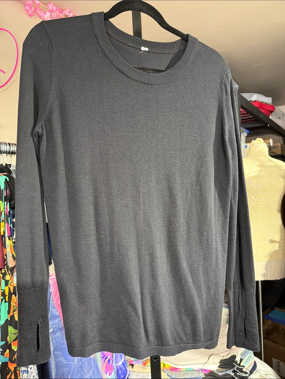 Lululemon Bring It Back Black Long-Sleeve Open Back Sweater NWOT